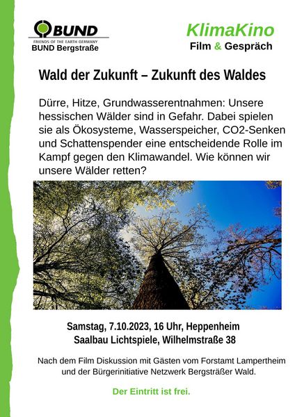 Plakat zum KlimaKino "Die Zukunft des Waldes"
