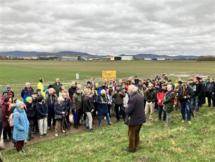 Aktions-Spaziergang am geplanten interkommunalen Gewerbegebiet östlich der Weschnitz