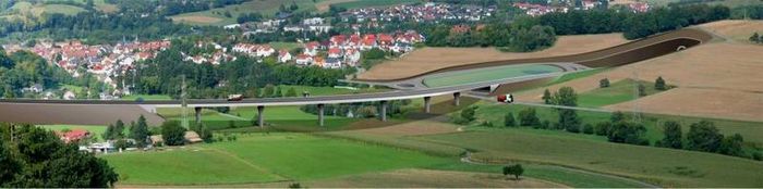 Weiherer Tal mit der Natur zerstörenden Ostumgehung O2
