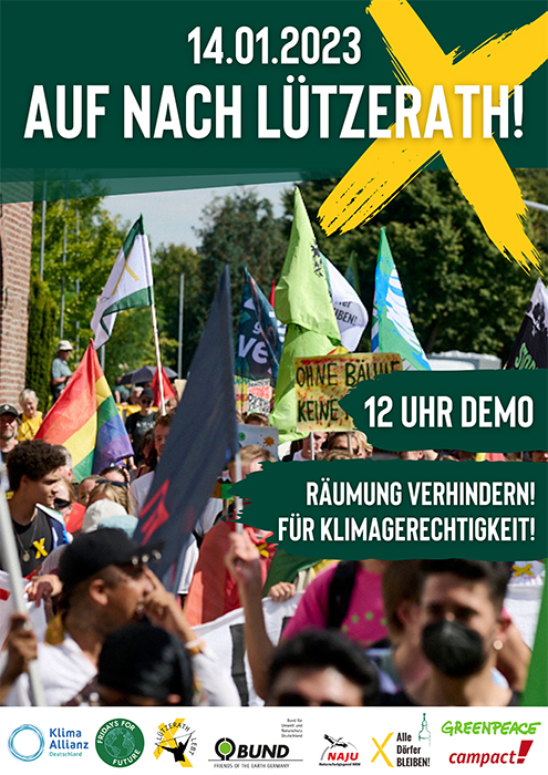 Plakat zur Demo "Auf nach Lützerath"